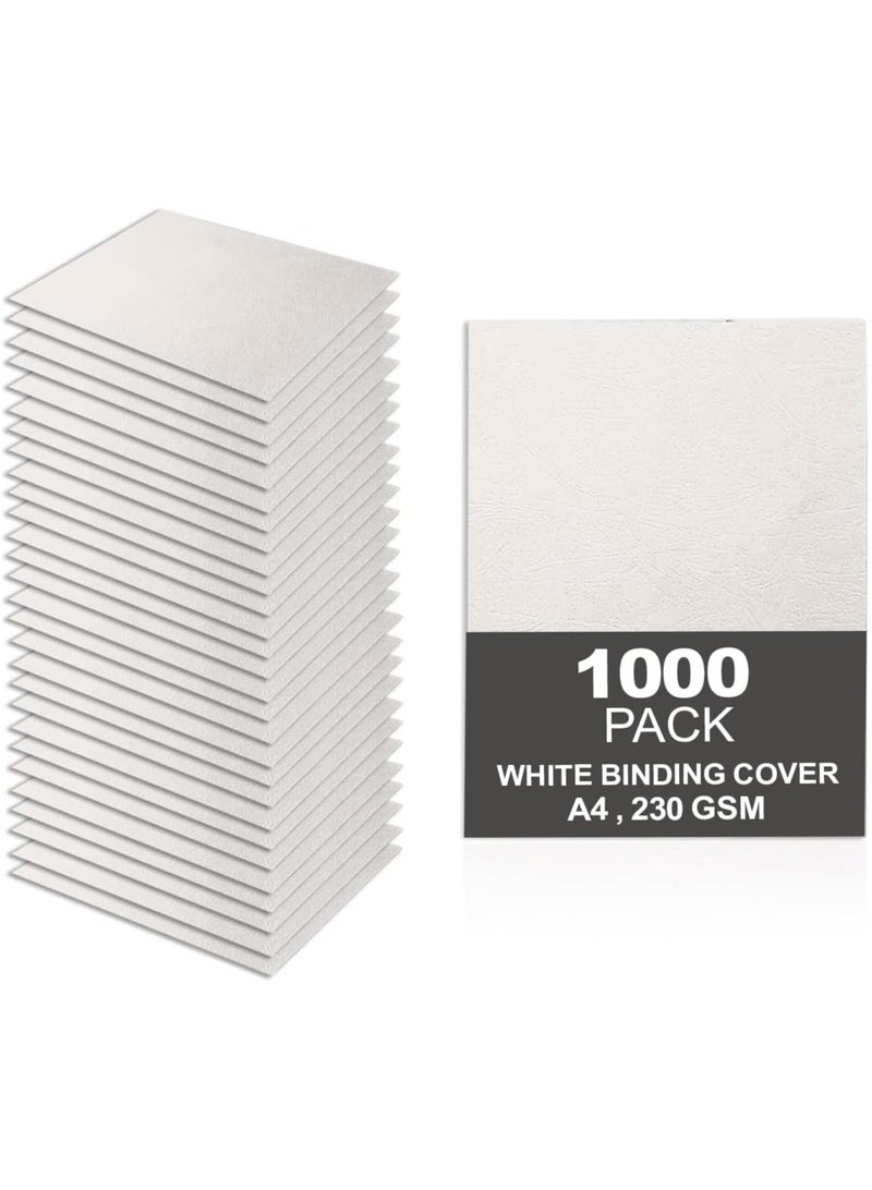 مارك [عبوة 1000] غلاف تجليد أبيض [A4] بوزن 230 جرام – أوراق حماية متينة للعروض التقديمية والتقارير والمستندات – متوافق مع آلات التجليد بالحلقات والأسلاك - Image 1