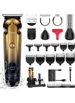 Hatteker Hatteker Mens Beard Trimmer Kit Electric Razor Shaver Professional Hair Clipper with Zero Gapped TBlade Trimmer Nose Ear Beard Body Trimmer for Men Waterproof Cordless Grooming Kit 6 in 1 