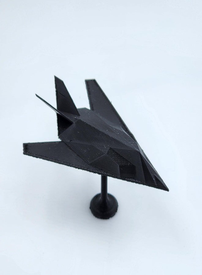 CUBIX3D F-117 Nighthawk Stealth Aircraft Model Display Stand, Black, Military Aviation Collectible Desk Decor - Image 2