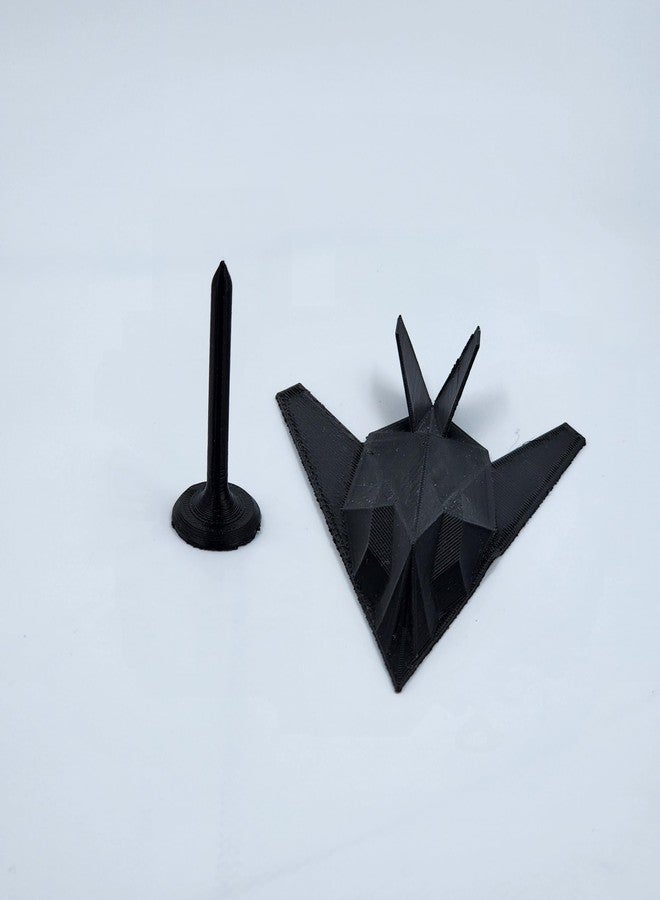 CUBIX3D F-117 Nighthawk Stealth Aircraft Model Display Stand, Black, Military Aviation Collectible Desk Decor - Image 3
