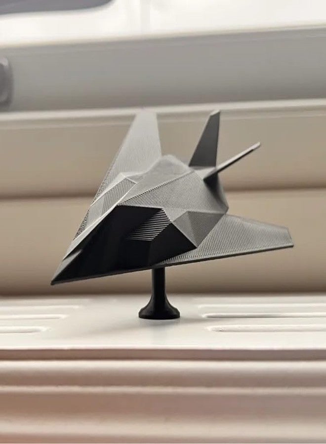 CUBIX3D F-117 Nighthawk Stealth Aircraft Model Display Stand, Black, Military Aviation Collectible Desk Decor - Image 1
