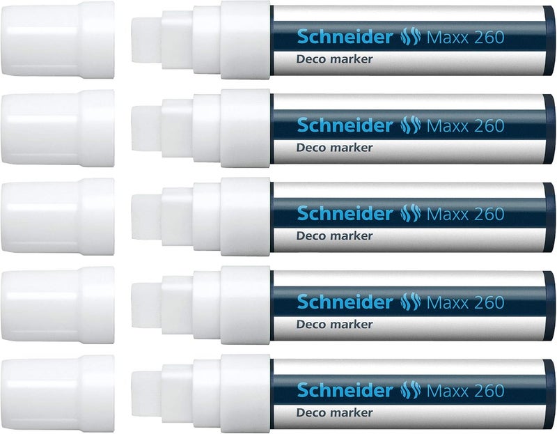 شنايدر سماكرة طباشير من نوع Schneider Maxx 260، لون أبيض (عبوة تحتوي على 5 قطع) - Image 1