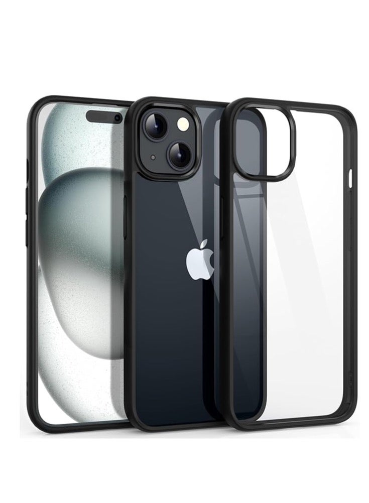 ماجيك ماسك جراب Magic Mask Q لموبايل iPhone 13 / 14 – إطار كحلي مع ظهر شفاف صلب، حماية ضد الصدمات - Image 1