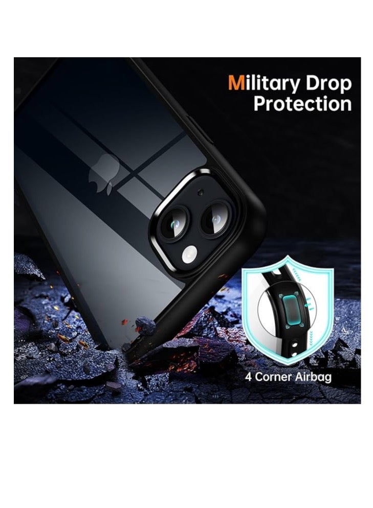 ماجيك ماسك جراب Magic Mask Q لموبايل iPhone 13 / 14 – إطار كحلي مع ظهر شفاف صلب، حماية ضد الصدمات - Image 3