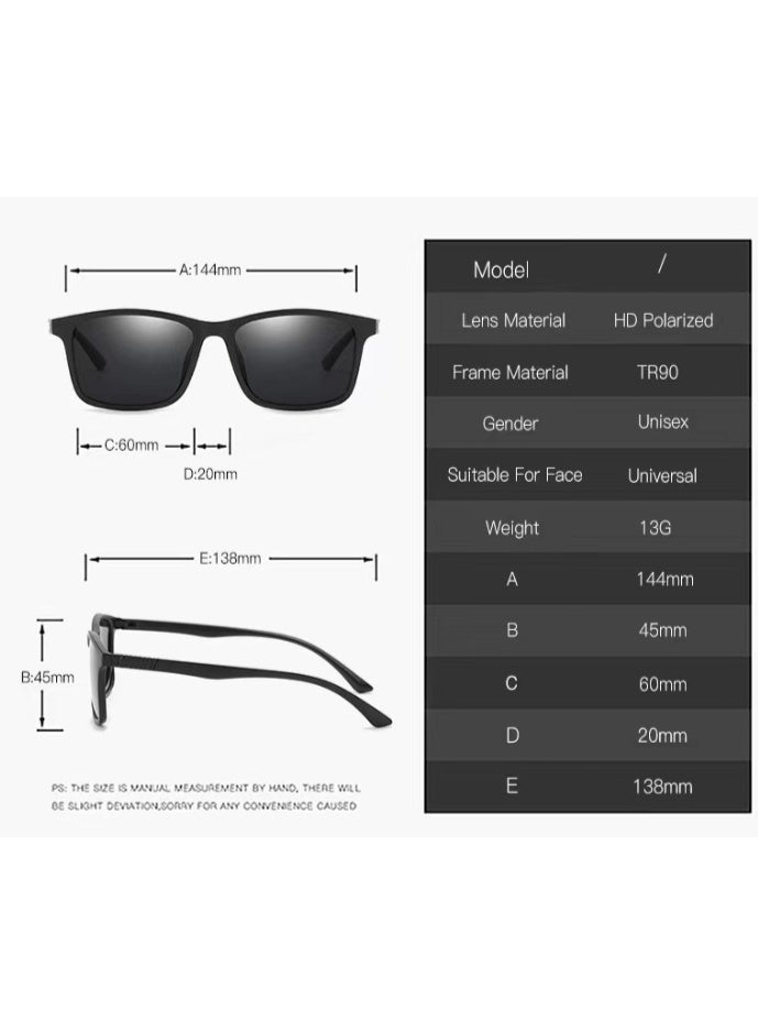 Square Polarized Sunglasses - Ultralight TR Sun Glasses - Driving Fishing Golf Sports UV400 Protection - Image 3