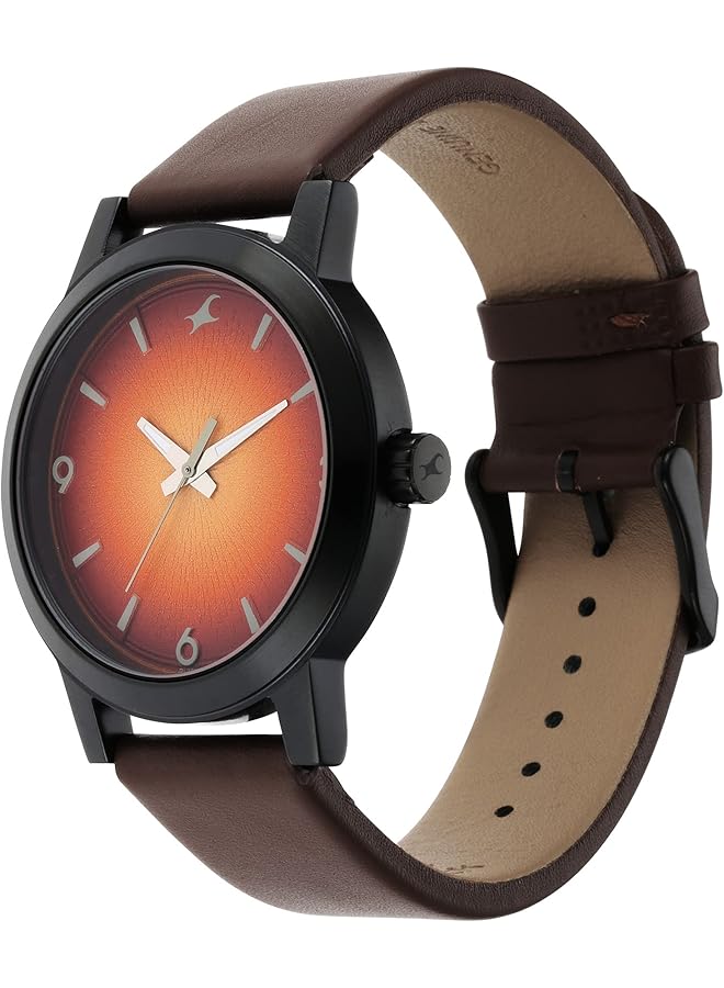 فاستراك ساعة رجالية أنالوج بمينا وسوار برتقالي 3245Nl02 - Image 4