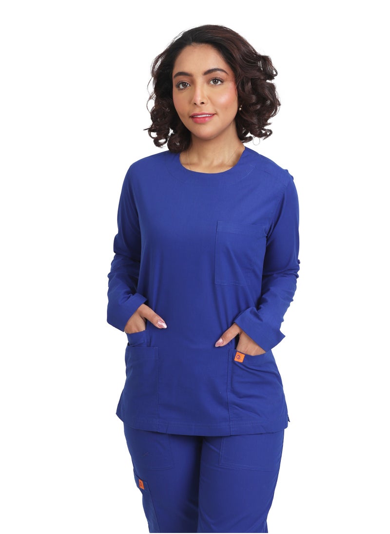 اوكسجين للزي الطبي - اسكراب نسائي – أزرق ملكي B32 - Image 1