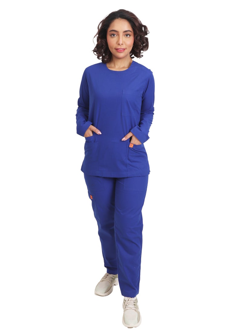 اوكسجين للزي الطبي - اسكراب نسائي – أزرق ملكي B32 - Image 1