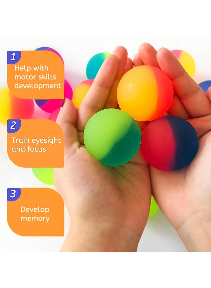 Pack of 54 Party Favors – 30 Pcs Mixed Color Bouncy Balls, 12 Pcs Mini Magic Cube Keychain Puzzles, 12 Pcs Mini Spring Toys – Fun Goodie Bag Fillers for Kids, Birthday Gifts for Ages 4-8 - Image 2