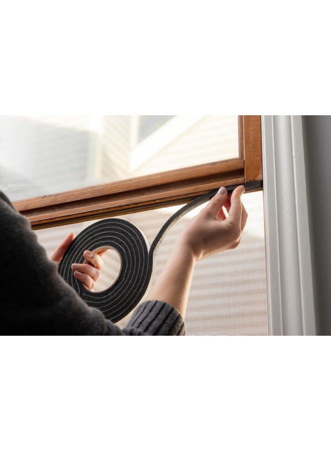 Duck Brand Self Adhesive Foam Weatherstrip Seal for Extra Large Gaps, 20 Total Feet, Window and Door Seal Strip Foam Tape, 3/8-Inch Wide x 5/16-Inch Thick x 10-Feet Long, 2 Rolls, Charcoal (285645) - Image 2