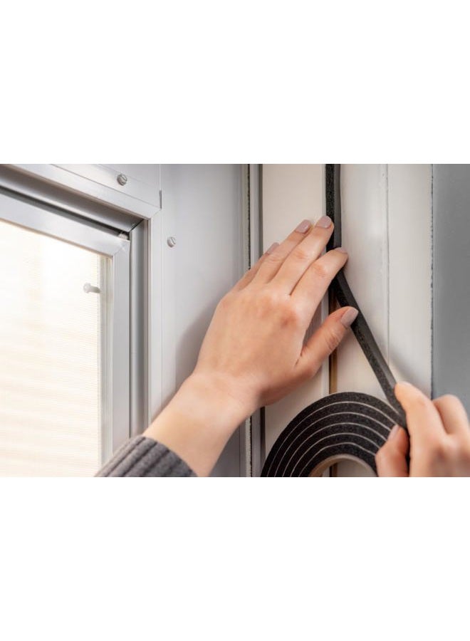 Duck Brand Self Adhesive Foam Weatherstrip Seal for Extra Large Gaps, 20 Total Feet, Window and Door Seal Strip Foam Tape, 3/8-Inch Wide x 5/16-Inch Thick x 10-Feet Long, 2 Rolls, Charcoal (285645) - Image 3