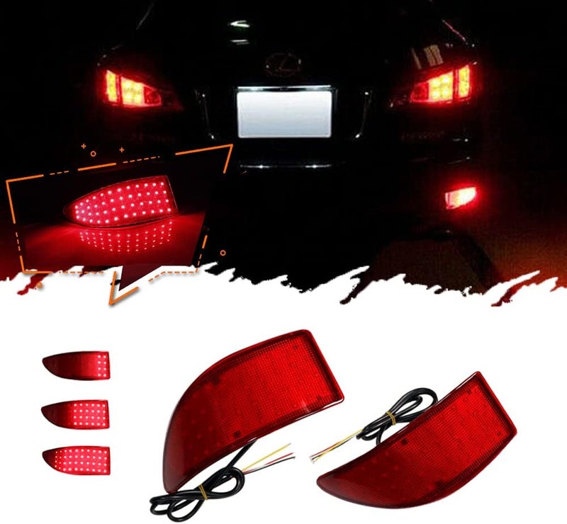 TurningMax 2pcs Red Lens LED Bumper Reflector Lights - Image 1