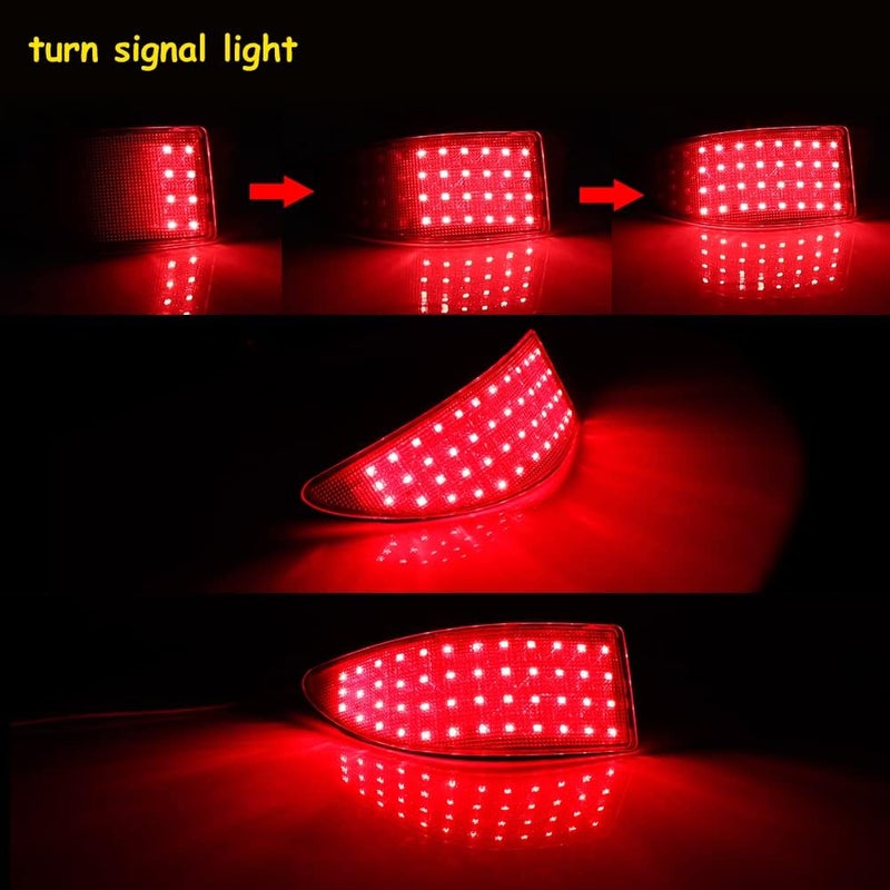 TurningMax 2pcs Red Lens LED Bumper Reflector Lights - Image 5