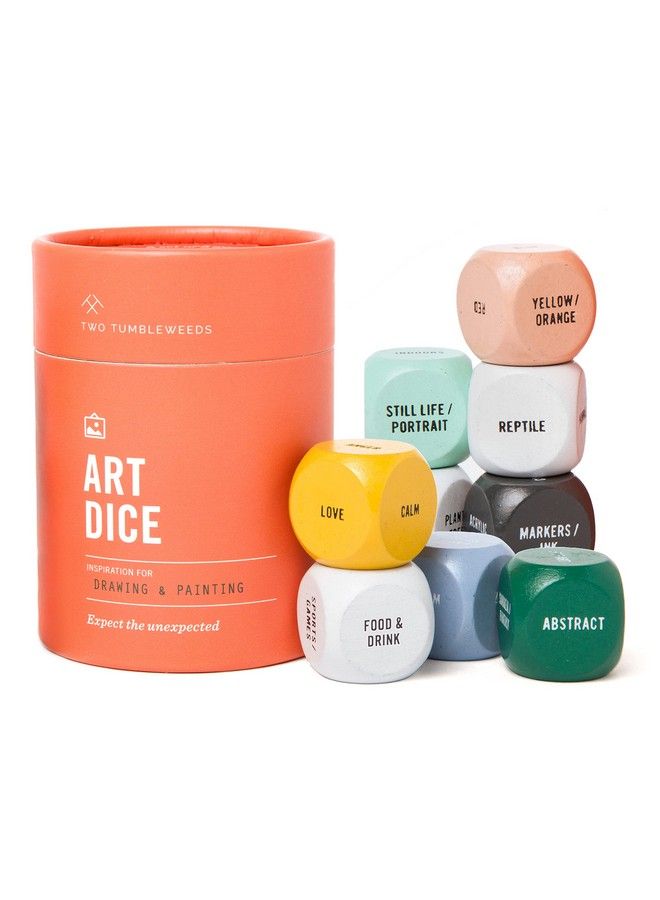Two Tumbleweeds Art Dice Drawing & Painting Game For Adults Artists & Teachers Set Of 9 Dice For Creative Inspiration In The Studio And Classroom Gift For Artist 1+ Players - Image 1