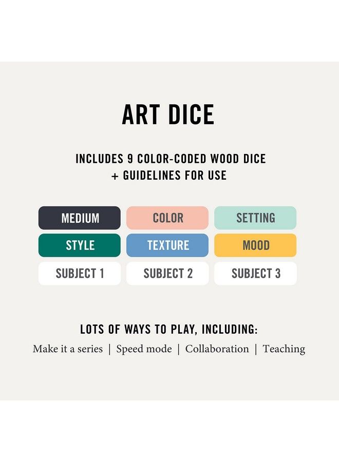 Two Tumbleweeds Art Dice Drawing & Painting Game For Adults Artists & Teachers Set Of 9 Dice For Creative Inspiration In The Studio And Classroom Gift For Artist 1+ Players - Image 4
