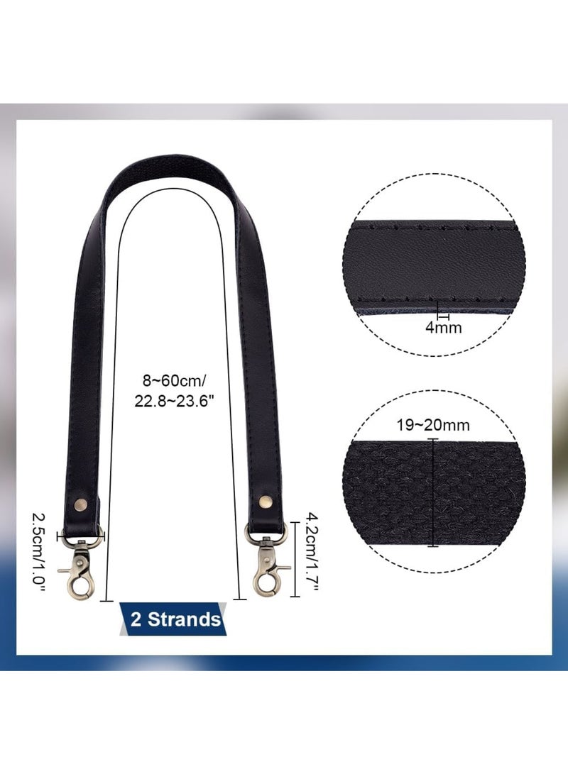 SOLARAE Leather Bag Straps, Genuine Leather Bag Handles, Crossbody Adjustable Shoulder Strap, with Antique Bronze Swivel Lobster Buckles for Handbags Purses Shoulder Bags (23.8, 2Pcs) - Image 3