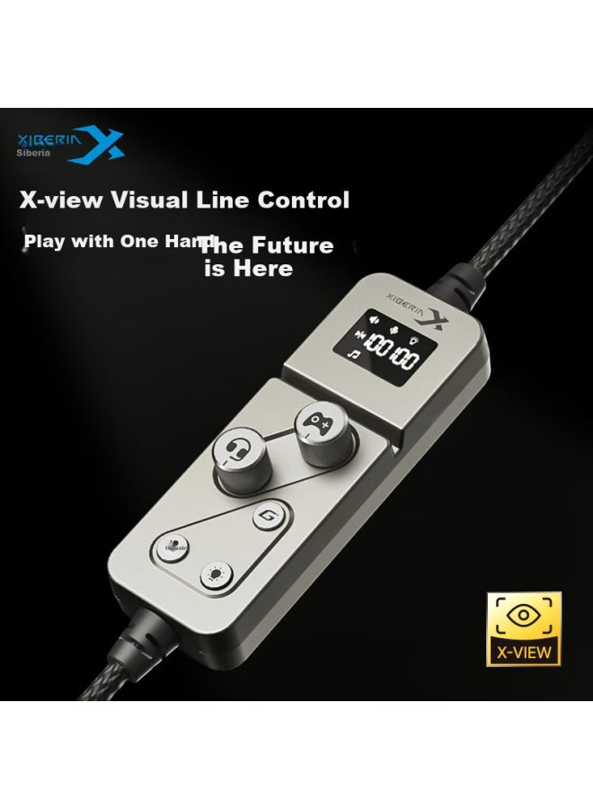 Xiberia S21max Dual Sound Card Smart Control Gaming Headset Computer Headset Earphone Chicken Eating Headset Gaming Headset With Wired Control Usb 7.1 Sound Effect Iron Silver Grey - Image 2