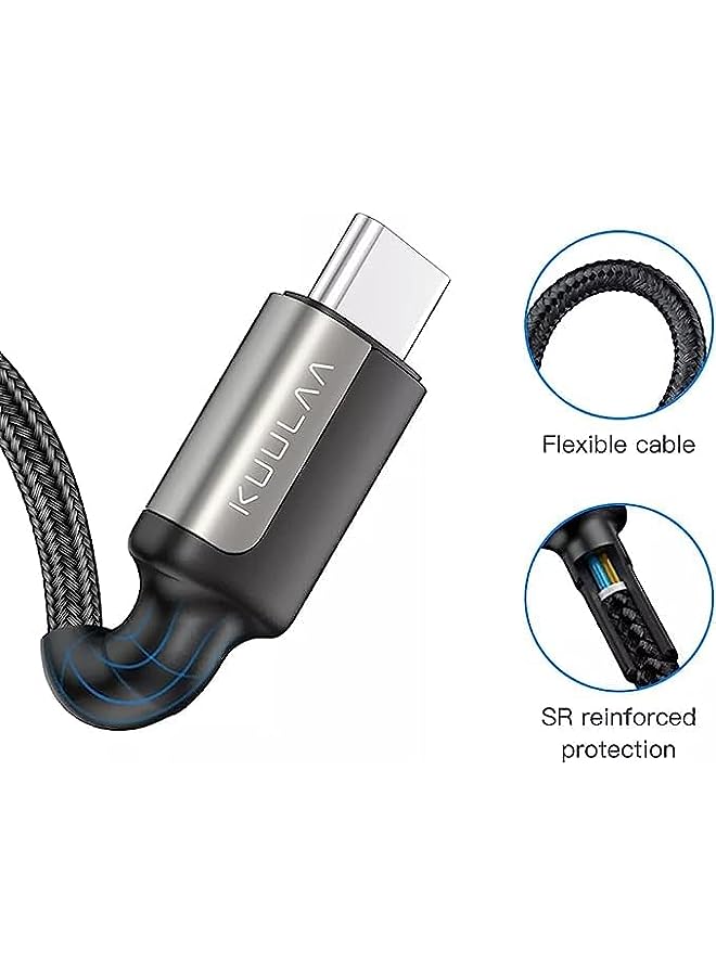 PROMASS C to Type C Cable, 3M, 65W 5A Nylon Braided Type C Charger Fast Charging for MacBook, Type C to Type C Cable Compatible with iPad Pro, MacBook Pro/Air, Galaxy S22+ S21 S20 - Image 4