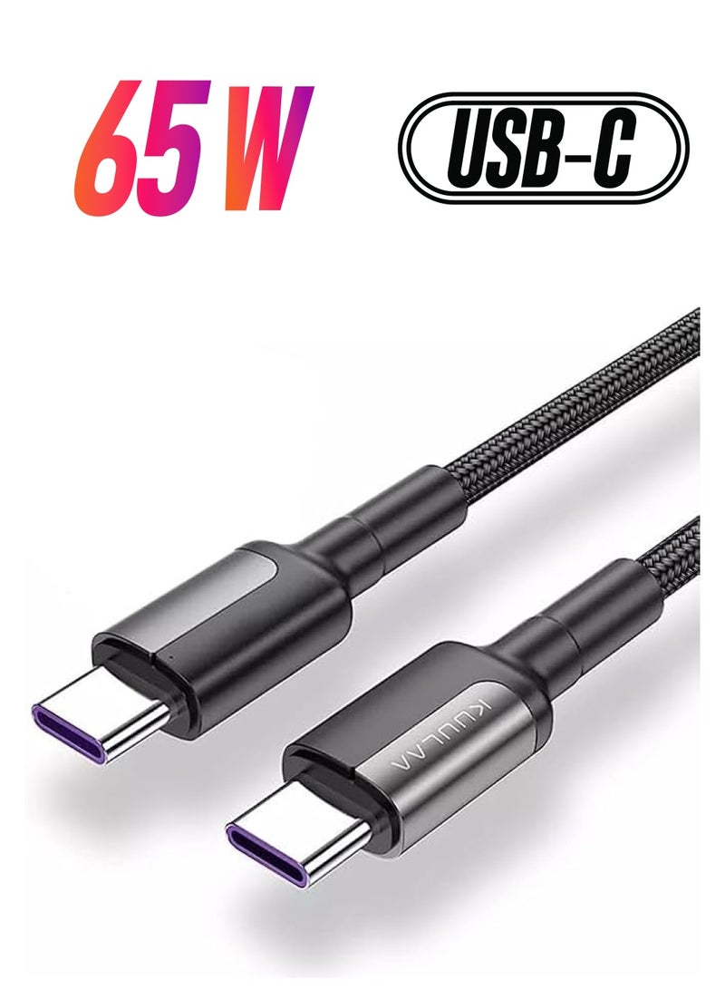 PROMASS C to Type C Cable, 3M, 65W 5A Nylon Braided Type C Charger Fast Charging for MacBook, Type C to Type C Cable Compatible with iPad Pro, MacBook Pro/Air, Galaxy S22+ S21 S20 - Image 1