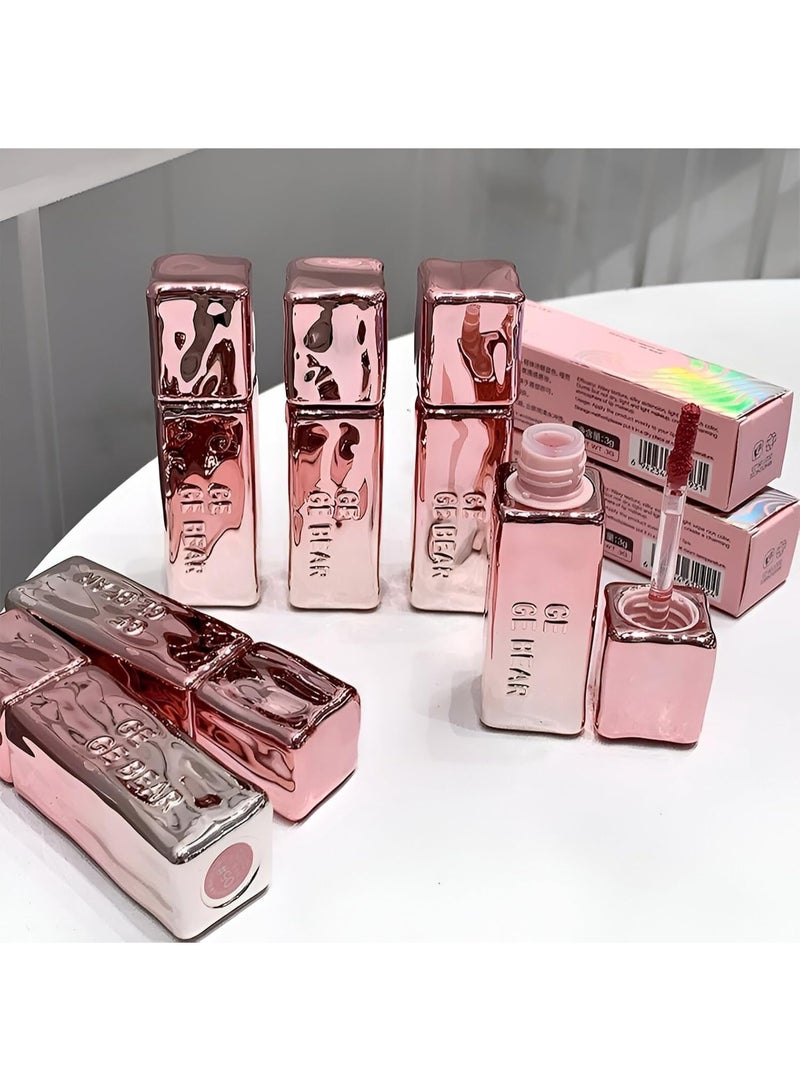 Gege Bear Lipstick Matte Velvet Collection | Airy Lip Mud Formula | Moisturizing Velvet Lipstick with Nude, Pink, Brown & Red Wine Colors | Long-Lasting Non-Sticky Finish | Liquid Long Stay | Smooth Smudge proof | Perfect Lightweight Feel Lipsticks For Women (03# Chu Xinghua Tea, 3g) - Image 1