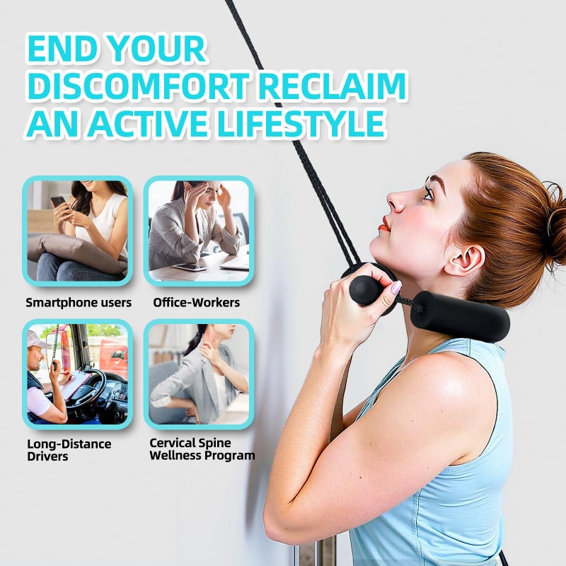 Comness Cervical Neck Traction Device for Home Use, Adjustable Neck Stretcher Strap Over Door for Pain Relief and Spinal Decompression, Restore Natural Curve of The Neck - Image 5