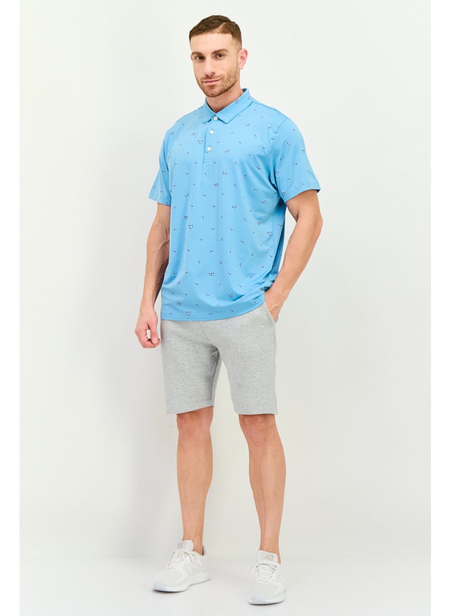 PUMA Men Sportswear Fit Short Sleeves Outdoors Polo Shirt, Turquoise  - Image 4