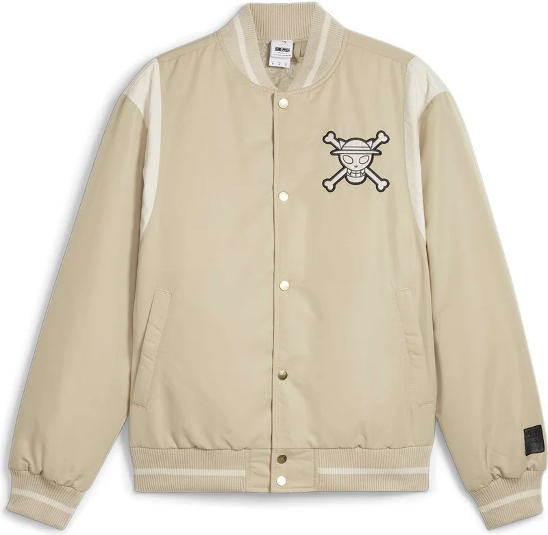 PUMA Men's Putty x One Piece Varsity Jacket Wv Beige Men's Sweatshirt