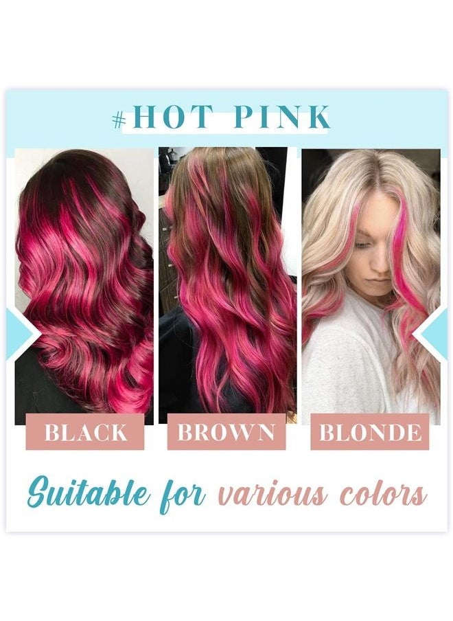 RUNATURE - Pink Tape in Hair Extensions Human Hair 12 Inch Colored Hot Pink Hair Extensions Tape in Remy Hair Skin Weft Tape in Extensions for Kids Highlight Party 20g/10pcs - Image 1