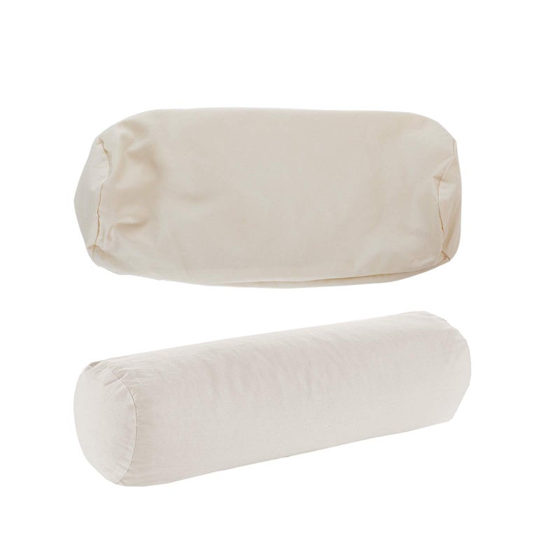 Lofe Organic Cotton Pillow Case One Pack 176 Cylindrical Pillow Cover 300 TC Thread Count Soft and Breathable Off White