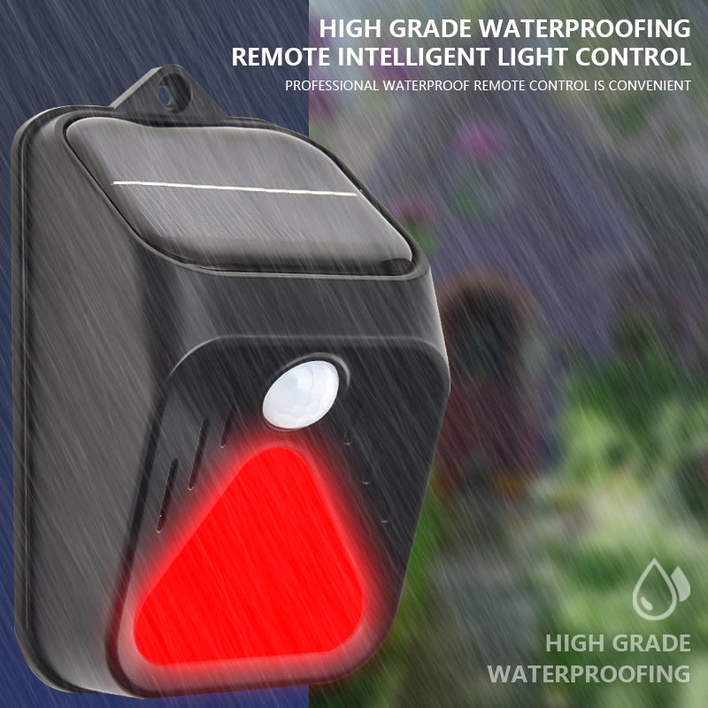 New Solar-Powered Alarm Light with Human Motion Sensor and Remote Control - Animal Deterrent Solar Alert Lamp - Image 4