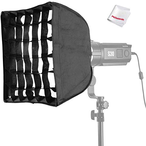 Godox SA-30 Softbox with Grid 30cmX30cm, for Godox S30 Focusing LED Video Light, W/Pergear Cloth - Image 1