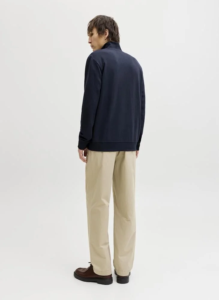 JACK & JONES Logo half Zip High Neck Sweatshirt