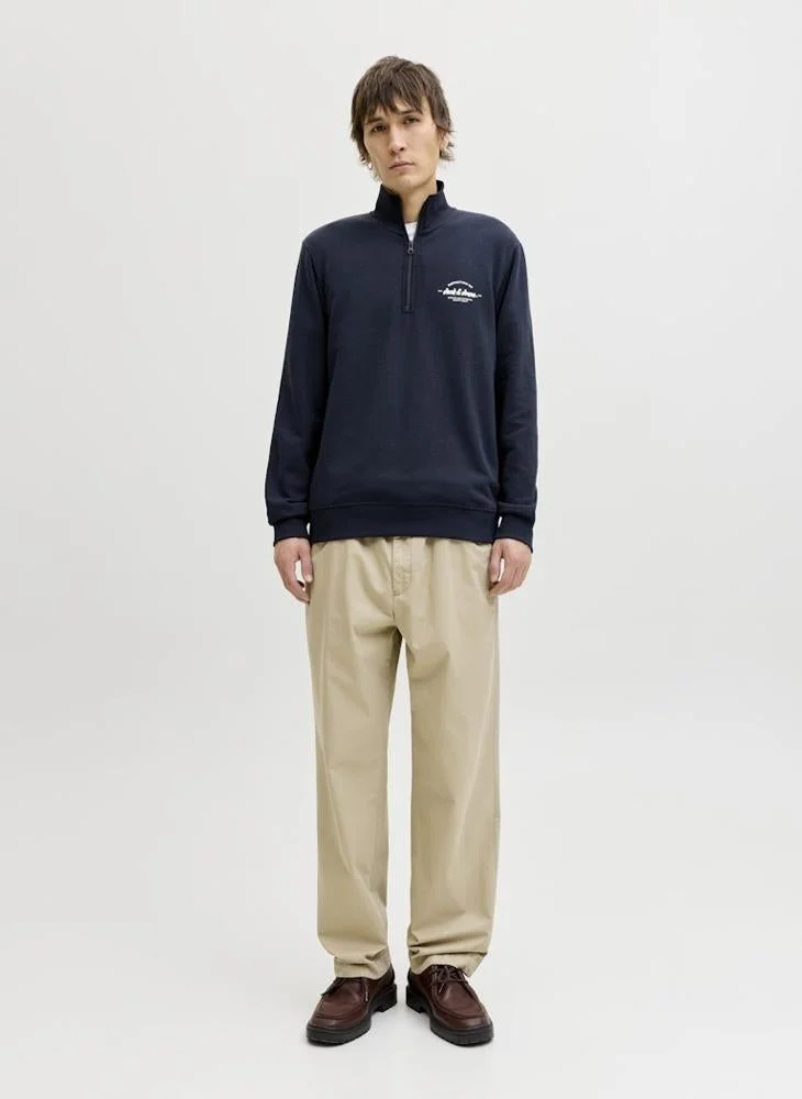 JACK & JONES  Logo half Zip High Neck Sweatshirt for Men | Best Price UAE