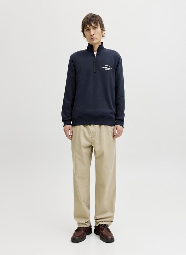JACK & JONES Logo half Zip High Neck Sweatshirt - Image 4