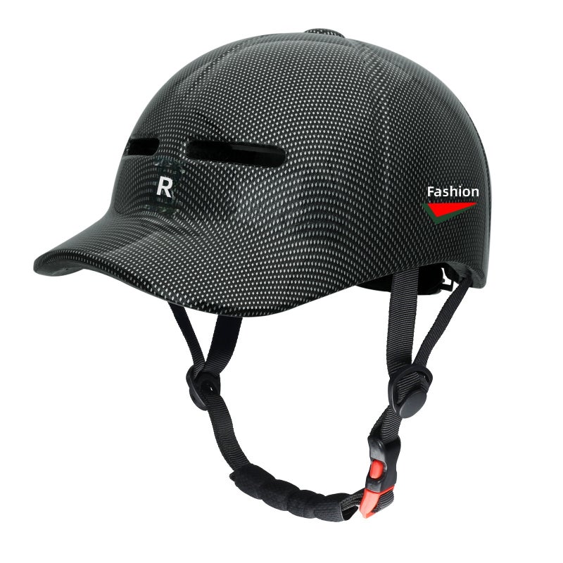 In-Mold Urban Bike Helmet – One-Piece Molded Lightweight Casual Cycling Helmet with Baseball Brim, Ventilated EPS Foam for E-Bike, Scooter, Skateboarding & Roller  Skating