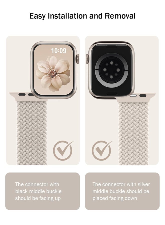 SuperNaNa حزام مرن مضفر متوافق مع أحزمة ساعة آبل 38mm 40mm 41mm 42mm 46mm 44mm 45mm 49mm للنساء والرجال، حزام رياضي من النايلون حلقة منفردة لأحزمة iWatch سلسلة SE 11 10 9 8 7 6 5 4 3 ألترا 3 2 1 - Image 3