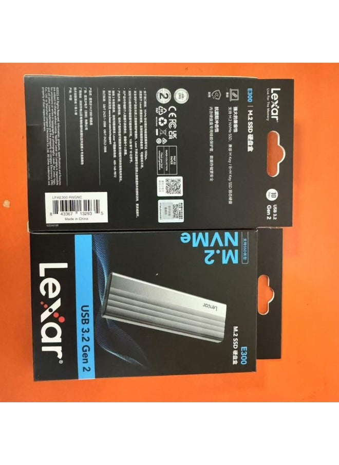 Generic - Lexar Lexar E300 M.2 SSD Mobile Hard Disk Case NVMe/SATA Protocol Type-C Interface-Color:E350 - Image 1