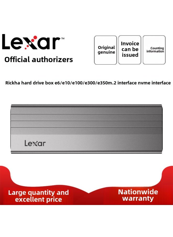 Generic - Lexar Lexar E300 M.2 SSD Mobile Hard Disk Case NVMe/SATA Protocol Type-C Interface-Color:E350 - Image 1