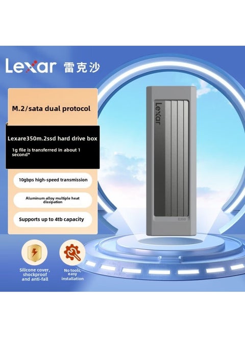 Lexar Lexar E300 M.2 SSD Mobile Hard Disk Case NVMe/SATA Protocol Type-C Interface-Color:E350