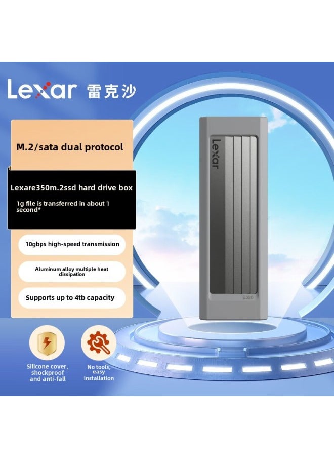 Generic - Lexar Lexar E300 M.2 SSD Mobile Hard Disk Case NVMe/SATA Protocol Type-C Interface-Color:E350 - Image 1