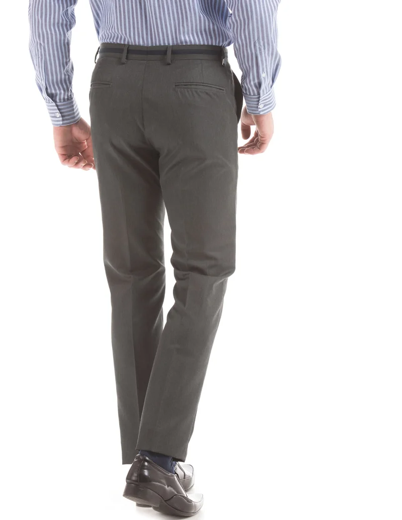 Arrow Charcoal Flat Front Tapered Fit Trousers for Men | Best Price UAE