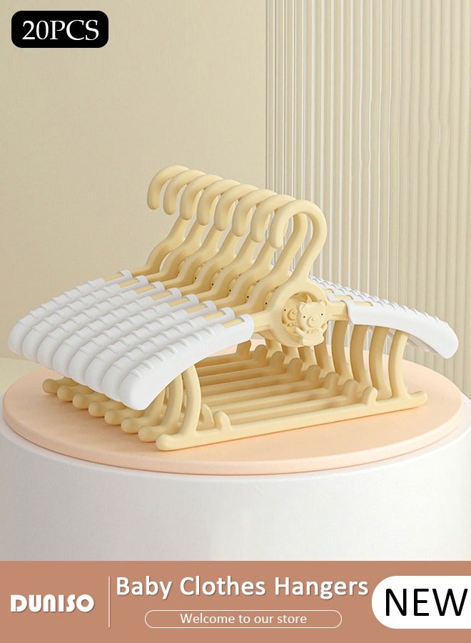 DUNISO 20 PCS Baby Clothes Hangers, Extendable Infant Hanger, Stackable Non Slip Children Hanger, Adjustable Plastic Kids Hangers for Girl Boy Toddler Infant Nursery Clothing  - Image 1
