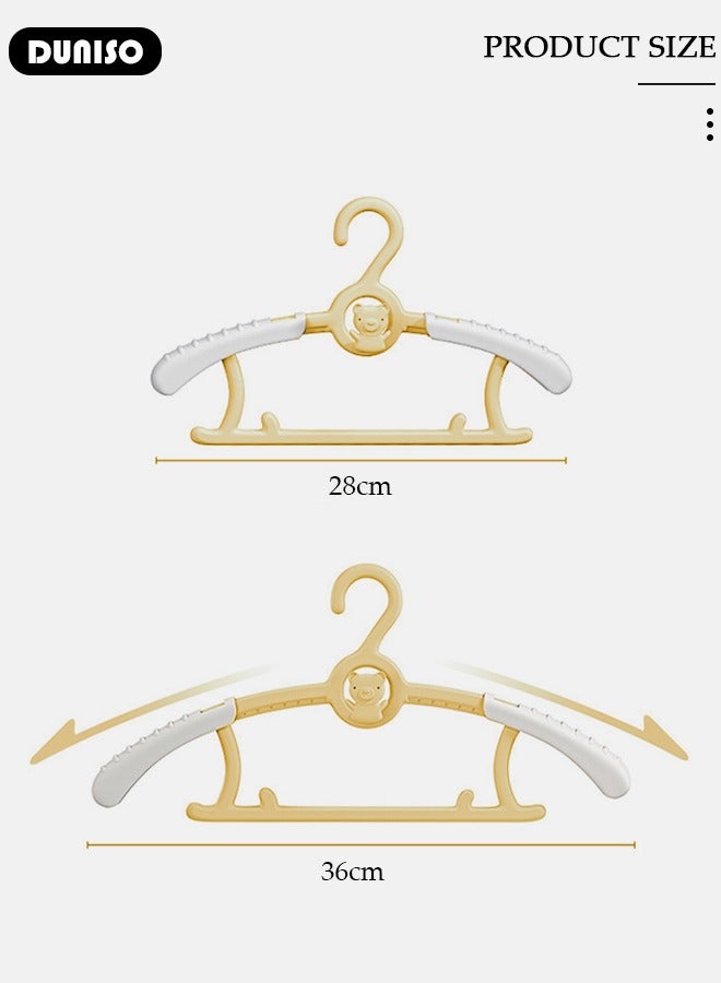 DUNISO 20 PCS Baby Clothes Hangers, Extendable Infant Hanger, Stackable Non Slip Children Hanger, Adjustable Plastic Kids Hangers for Girl Boy Toddler Infant Nursery Clothing  - Image 4