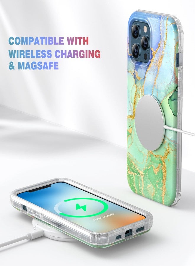 Miracase Designed for iPhone 12 Pro Max Case, Full Body Rugged Case with Built-in Touch Sensitive Anti-Scratch Screen Protector, Soft TPU Case Compatible with iPhone 12 Pro Max 6.7", Gilt Green - Image 5