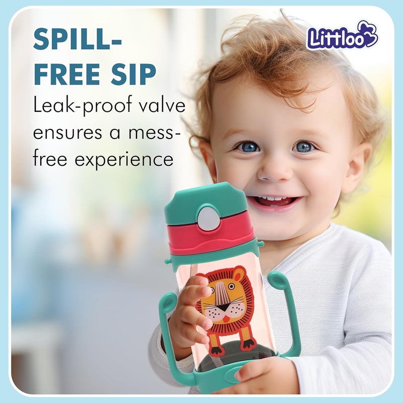 LITTLOO Baby Water Bottle (Blue) : Stay Hydrated with Safe & Spill-Free Design - 450 ml - Image 3