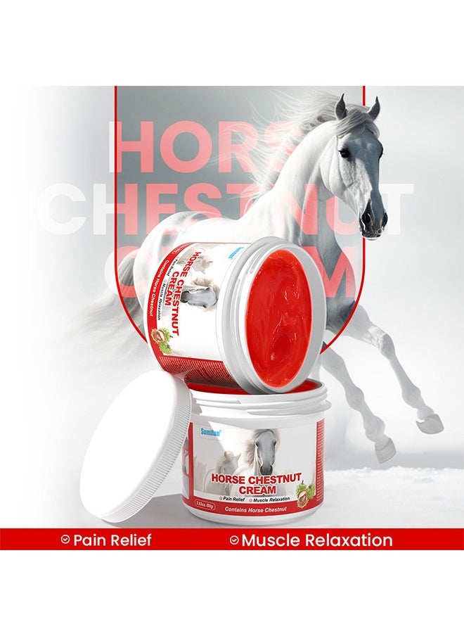 Sumifun - Horse Chestnut Cream, Heating Extra Warming Joint Massage Gel Muscle Recovery,Cold Compress Gel for Relieving Repair Shoulder Neck Lumbar Spine and Leg Pain Protection Joint-80g - Image 1