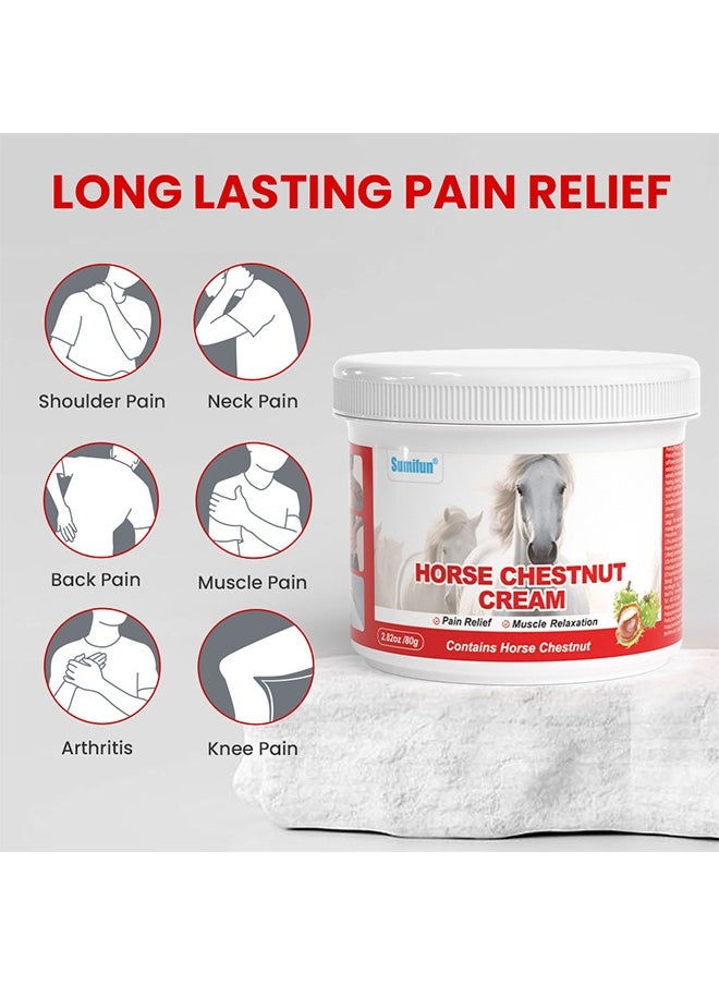Sumifun - Horse Chestnut Cream, Heating Extra Warming Joint Massage Gel Muscle Recovery,Cold Compress Gel for Relieving Repair Shoulder Neck Lumbar Spine and Leg Pain Protection Joint-80g - Image 1