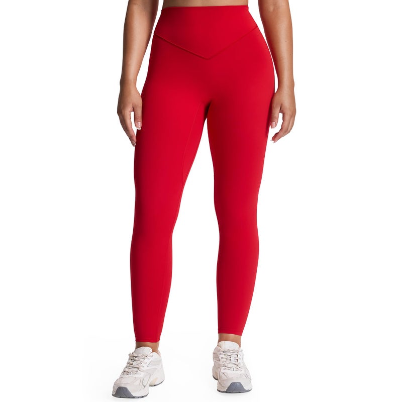 Aoxjox High Waisted Workout Metamorph Breeze Leggings for Women Tummy Control Buttery Soft Yoga Pants 26" (Racing Red, Small) - Image 1