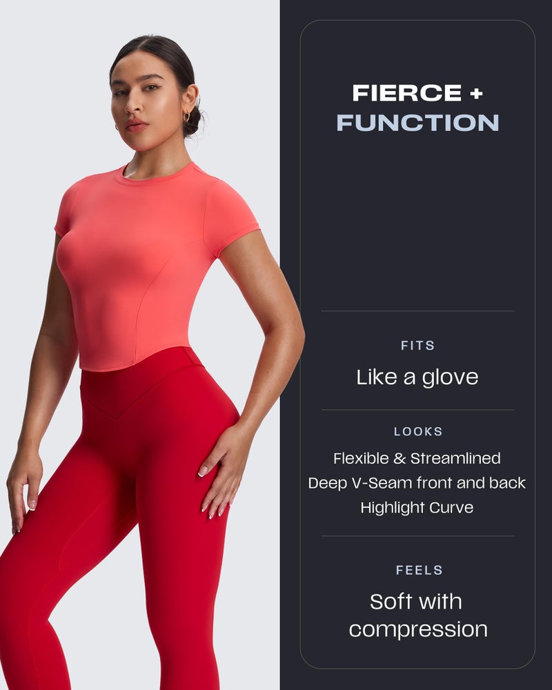 Aoxjox High Waisted Workout Metamorph Breeze Leggings for Women Tummy Control Buttery Soft Yoga Pants 26" (Racing Red, Small) - Image 2