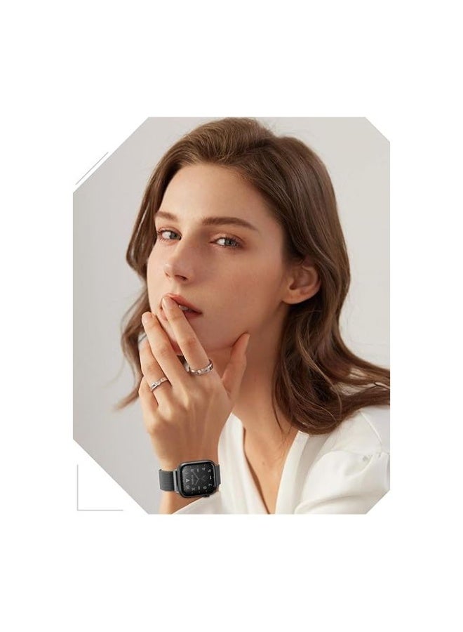 Magnetic stainless steel band compatible with Apple Watch 49mm/45mm/44mm/42mm, watch strap for iWatch Series 1/2/3/4/5/6/7/8/SE/Ultra/Ultra 2 - Black - Image 4